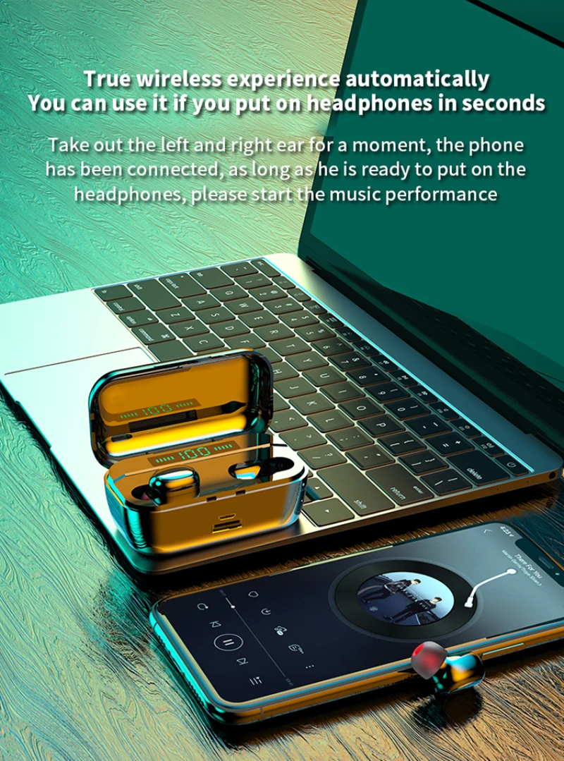 TWS стереонаушники G6S с поддержкой Bluetooth 5 0 и зарядным футляром на 2200 мА · ч|Наушники