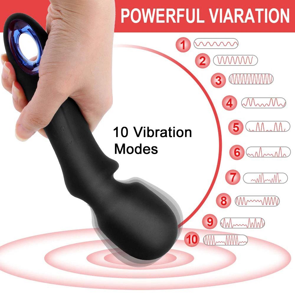Мощный мини 10 режимов вибратор AV Волшебная палочка массажер Женский мастурбатор