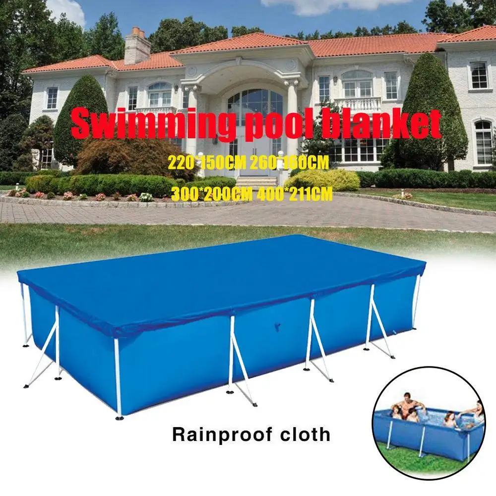 

PE Cover Cloth Mat Cover frame pool For garden Swimming Pool Cover Rainproof Dust Cover 400*211CM/300*200CM/260*160CM/220*150CM