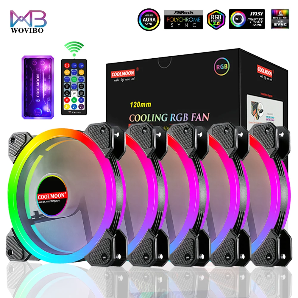 120 мм чехол для ПК вентилятор охлаждения кулер 6 контактов регулируемый RGB