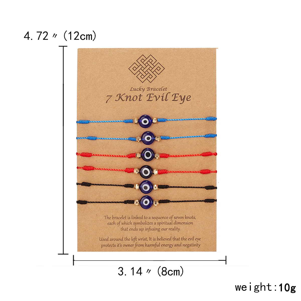 6 шт./компл. счастливый женский плетеный браслет регулируемый из акриловых бусин