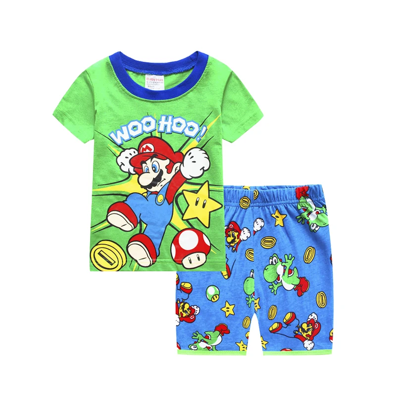 Пижама Super Mario одежда для сна 2 шт. мультяшный детей малышей мальчиков Супер Марио