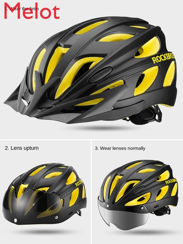 

Riding Helmet Mountain Bike Helmet Safety Cap with Goggles Integrated Molding Men's and Women's Equipment