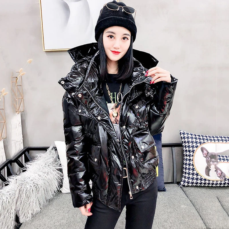 Женская короткая пуховая куртка Повседневная Толстая ветрозащитная