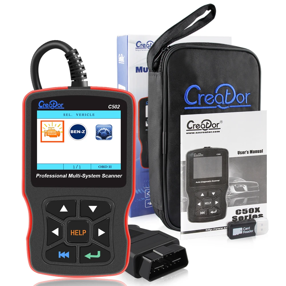 Creator C502 OBD2 диагностические инструменты для W203 Mercedes Benz W211 OBD2 сканер Поддержка ABS подушка безопасности OBD 2 автоматический диагностический сканер
