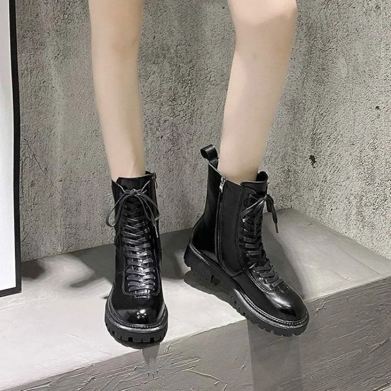 Martin Boots Women's 2020 Winter New Plus Velvet All-match Thick-soled Women's Shoes Thick Heel British Style Short Women Boots