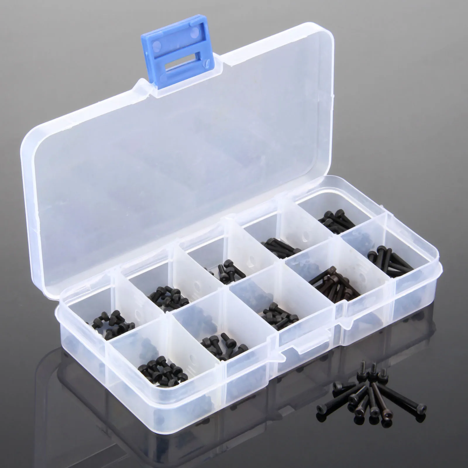 

200Pcs M2(2mm)*3/4/5/6/8/10/12/16/18/20mm Hexagon Allen Hex Socket Head Cap Screws Assortment Kit Carbon Steel Bolt Box Packaged