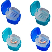 40hotdenture storage box case cleaning dental false teeth mesh organizer container
