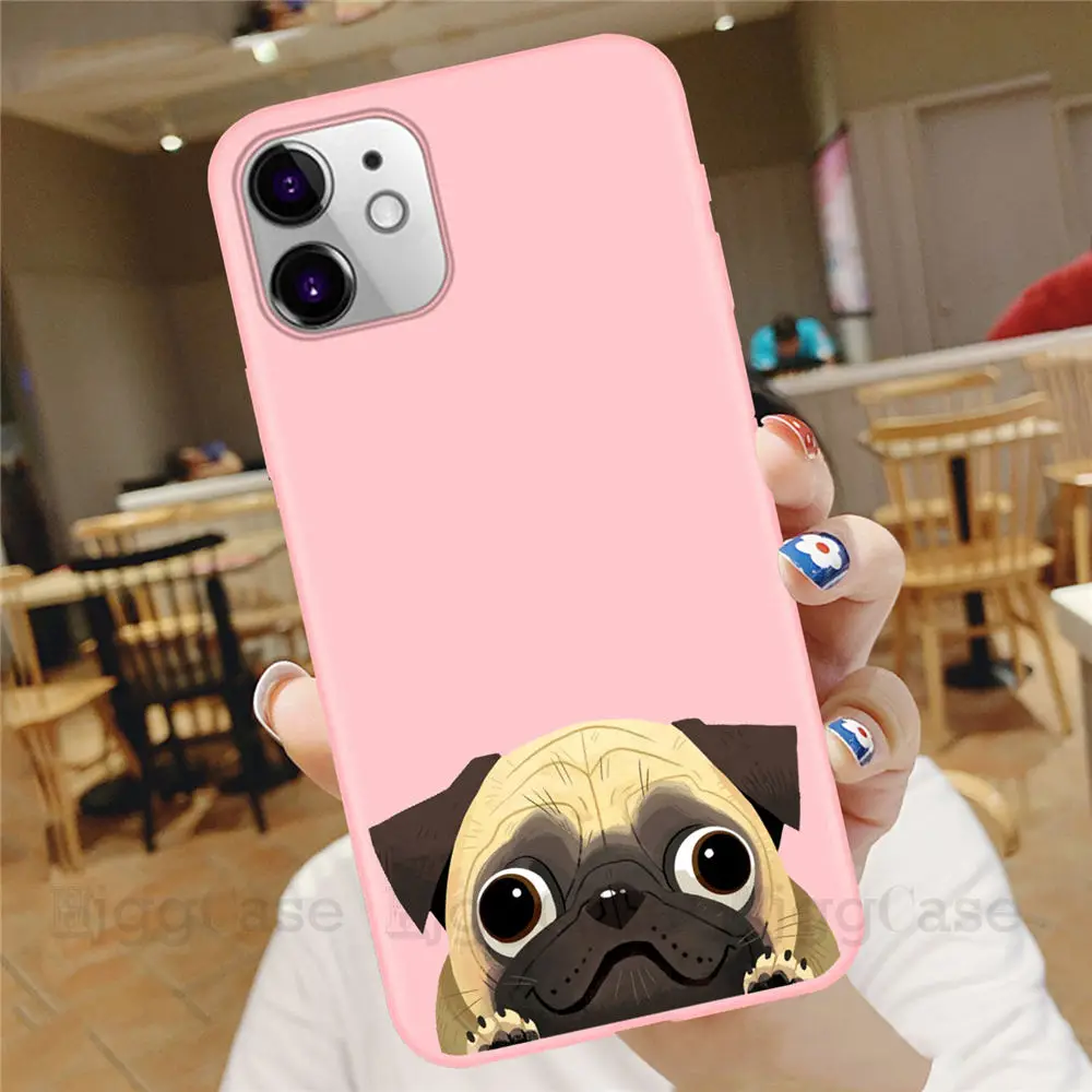 Мягкий силиконовый чехол-накладка для iPhone X XR XS MAX 8 7 6 S мопс французский бульдог
