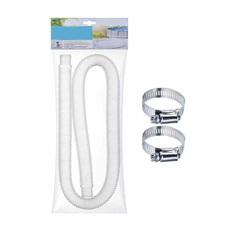 

Swimming Pond Replacement Hose Pools New Wear-resistant Water Drain Pipe With 4 Metal Clamps Pool Pump Replacement Accessories