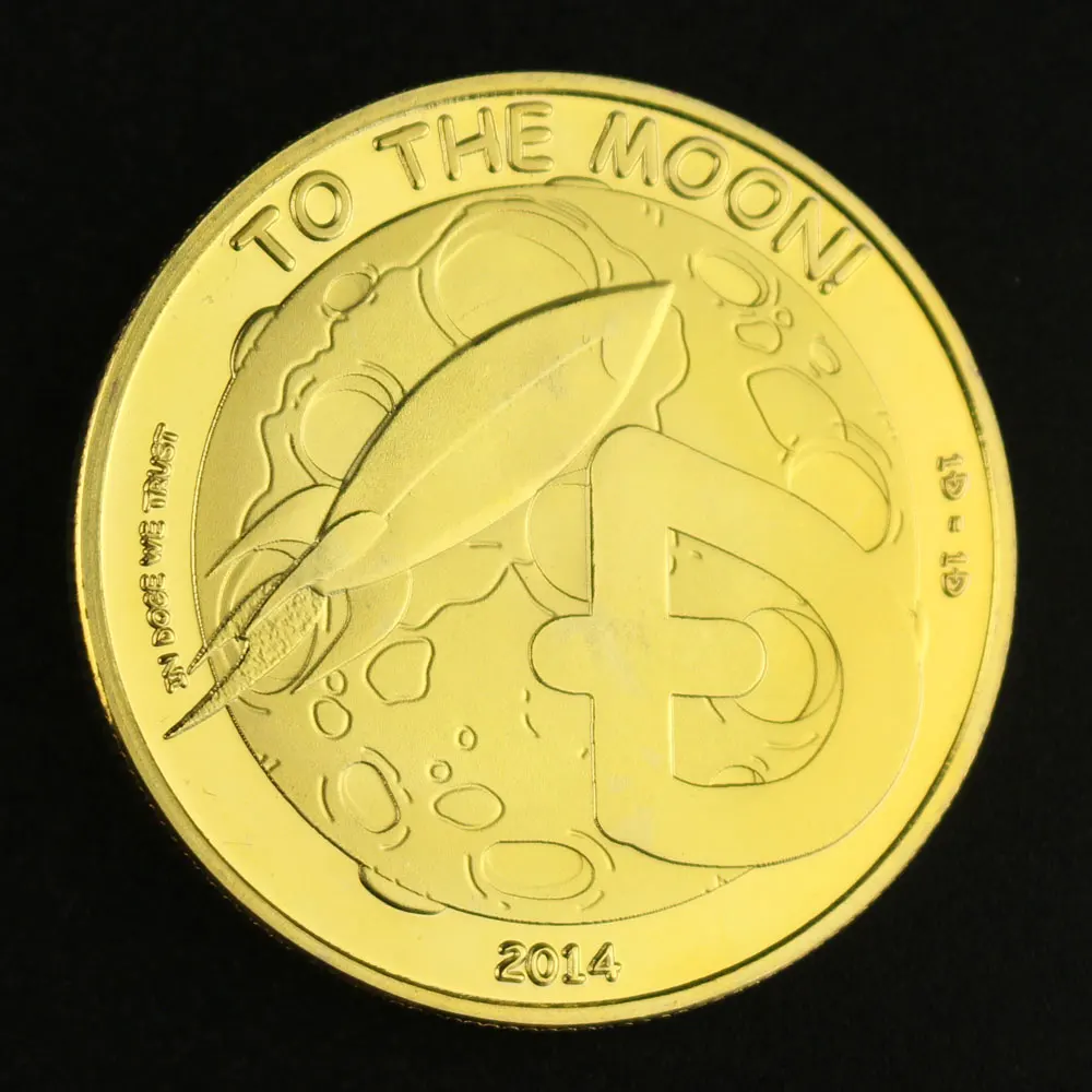 Коллекционная позолоченная сувенирная монета Dogecoin к Луне | Дом и сад