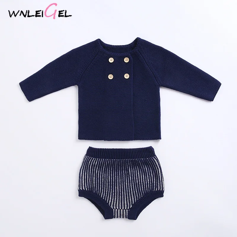 2 шт. детский вязаный комплект из топа и брюк на возраст 6-24 месяца | Детская одежда