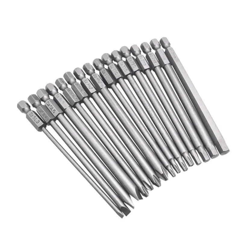 

16pcs/set Steel Hex Torx Screwdriver Drill Bits Security Magnetic Head 100mm