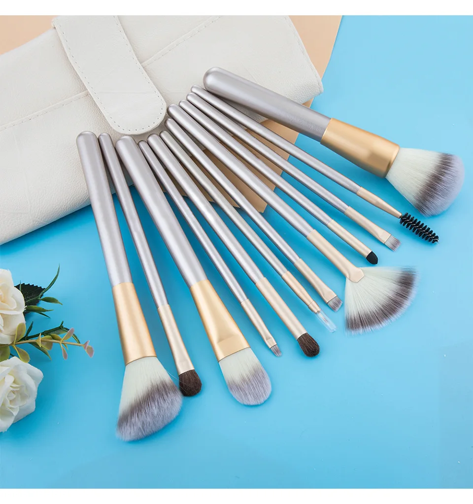 

12Pcs High Quality Cosmetics Tool Kit Soft Makeup Brushes Set Eye Shadow Powder Foundation Eyebrow Blending Beauty Brush