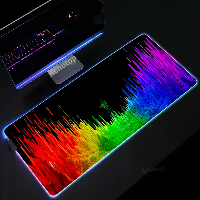 

Игровой коврик Razer RGB для мыши, большой светодиодный компьютерный коврик для мыши, офисный коврик для мыши с подсветкой, коврик для клавиатур...