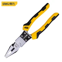 deli cr v multitool pliers crimping tool wire stripper cable cutter crimper long nose plier for electricians hand tools nipper