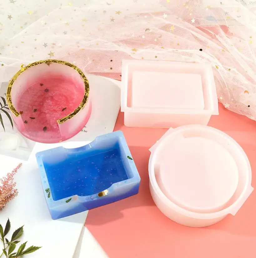 Форма Силиконовая Круглая для квадратная Подставка под стакан сделай сам