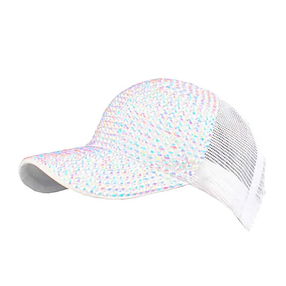 Женские Стразы с вышивкой джинсовая кепка модная бейсбольная Регулируемая шляпа