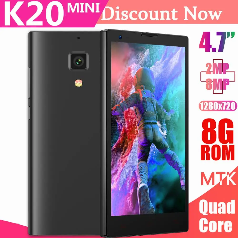 Оригинальные K20 мини 4G lte четырехъядерные смартфоны 8 Мп разблокированные Android Мобильные телефоны 720P HD MTK смартфоны