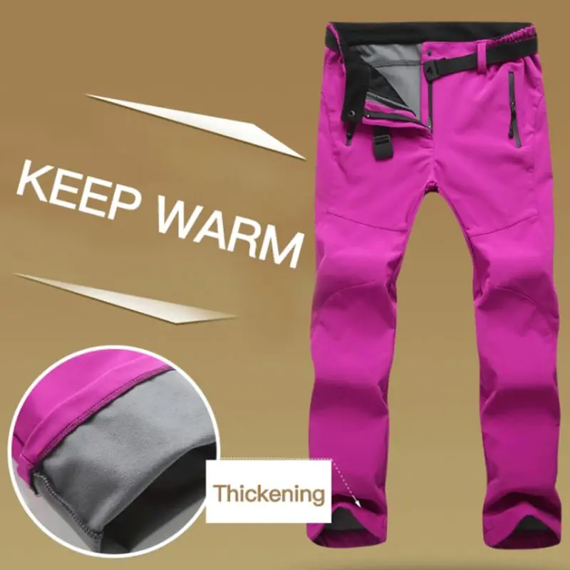 Мужские женские мужские ветрозащитные лыжные штаны зимние теплые мягкий шланг