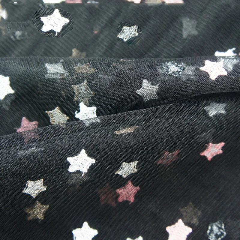 1/2 ярда вышитая сетчатая Тюлевая ткань с рисунком звезд для юбки пачки платья