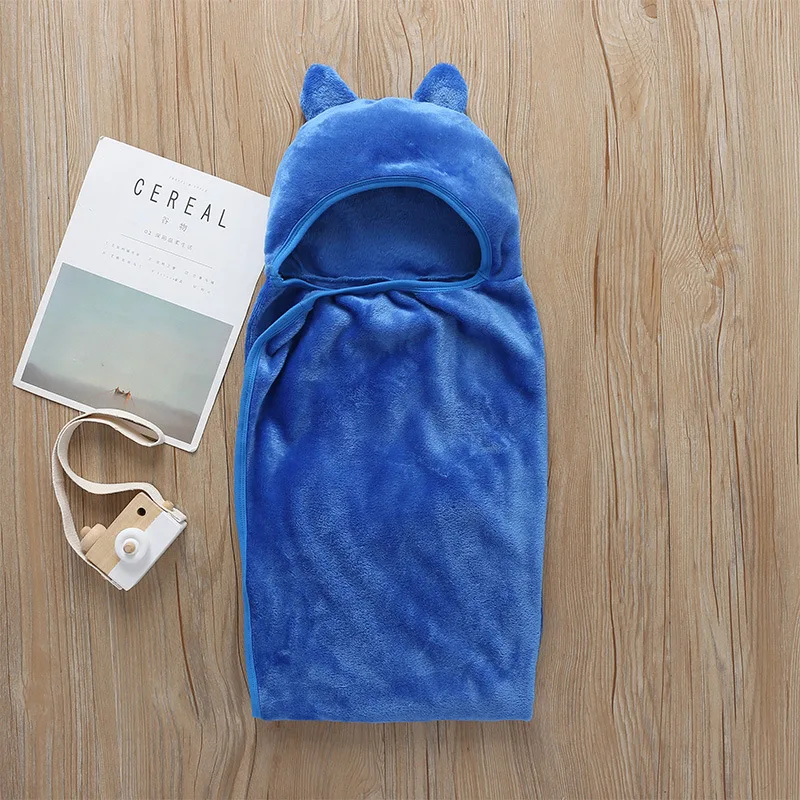 Новые осенние детские спальные мешки фланелевая одноцветная толстовка с