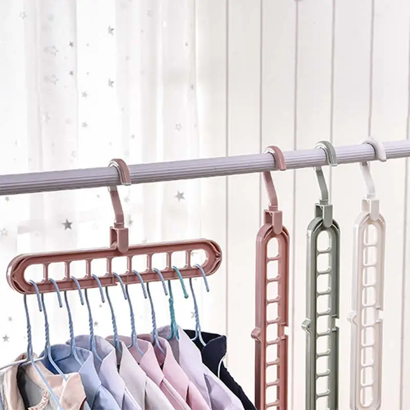 

Nine-hole Clothes Coat Hangers Organizer Plastic Multifunctional Clothes Hangers Baby Clothes Drying Racks Storage Rack Hangers