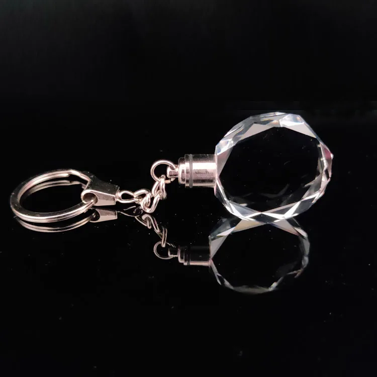 

LED Car Logo Glass Keychain Vehicle Keyring Key Holder New Fashion