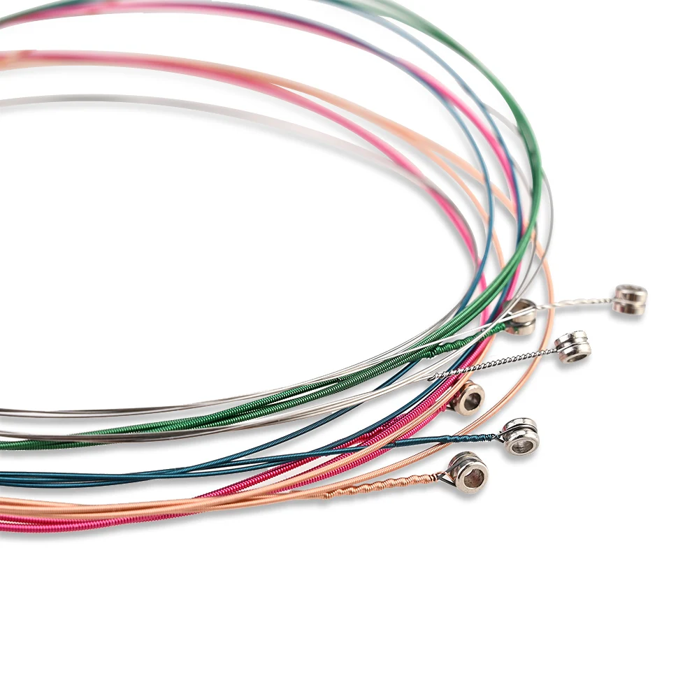 Акустические струны радужной расцветки 6 шт./компл. для акустической и