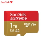 Карта памяти SanDisk Extreme MicroSD U3 A2, V30 32 Гб 64 Гб 128 ГБ 256 ГБ, оригинальная TF-карта A1 для камер 512G 1T SDXC