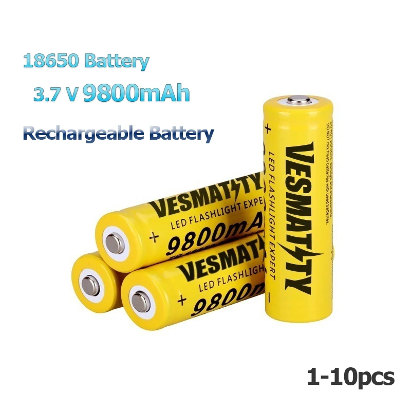 

18650 3.7V Rechargeable Battery 9800mah High Capacity Li-ion Rechargeable Battery For Flashlight Torch Headlamp Battery