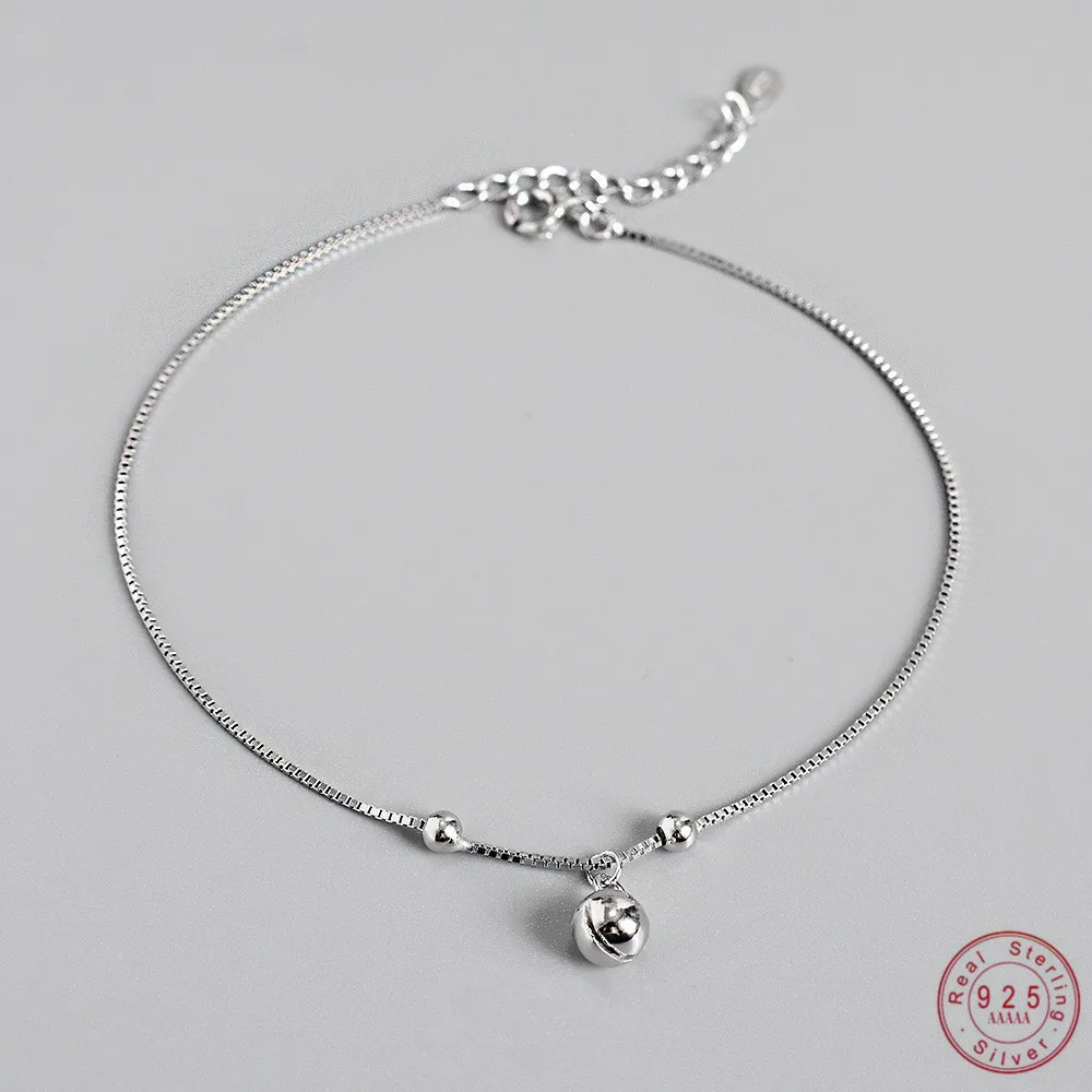 Женский ножной браслет из стерлингового серебра S925 пробы с