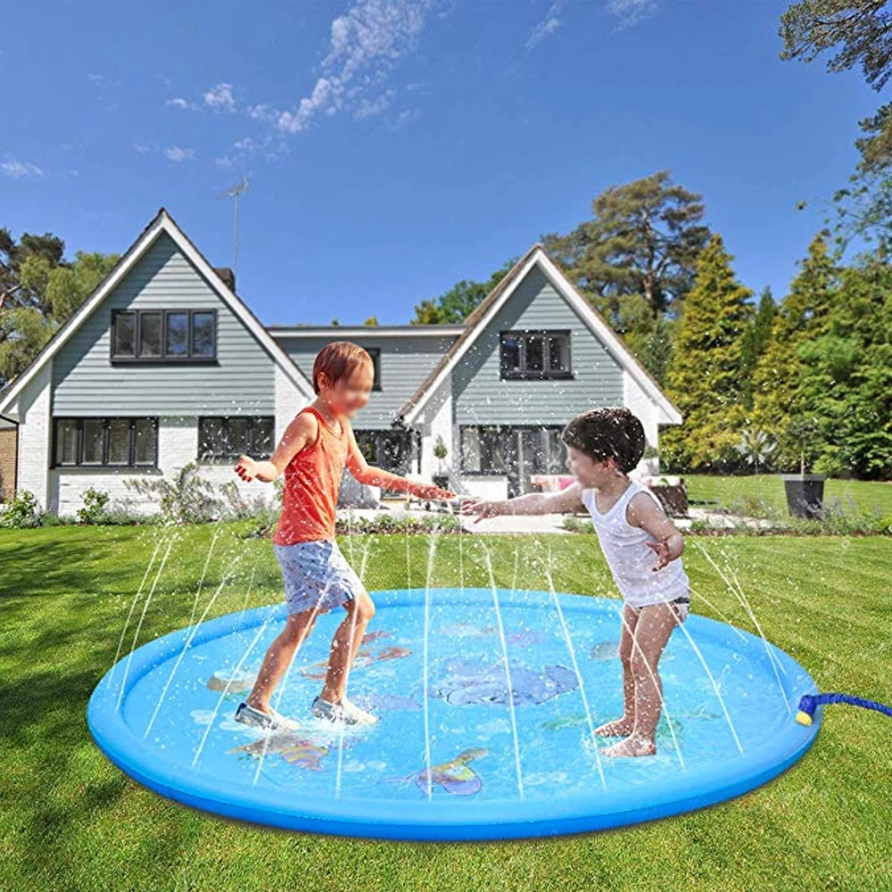 

1.7M Children Inflatable Spray Water Pad PVC Foldable Kids Sprinkler Play Mat Outdoor Summer Water Sports Swimming Pool Beach