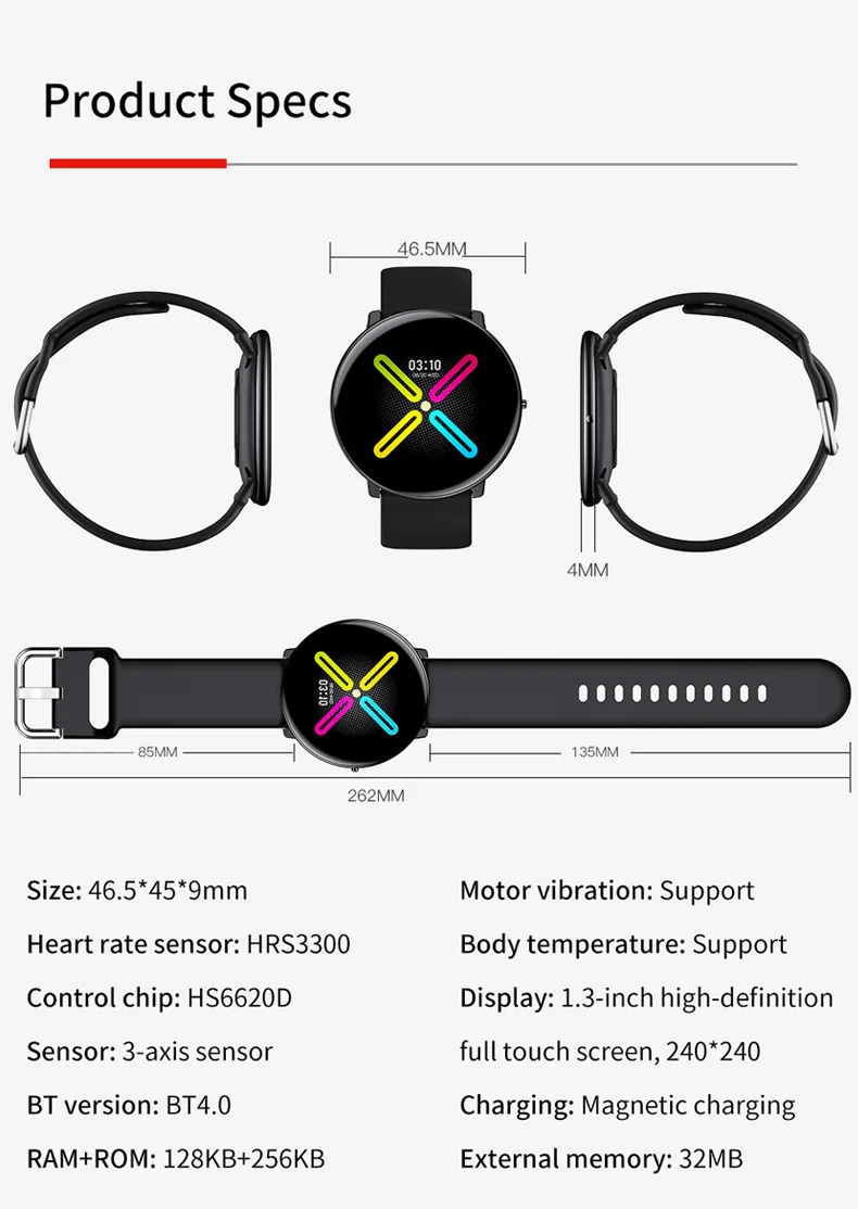 

Smart Watch Men Women Touch Fitness Jogger Tracker Blood Pressure 1.5 inch DIY Watch-Face Sleep Monitor Sport SmartWatch 2021
