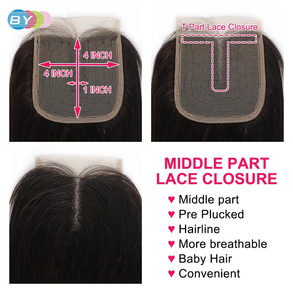 Малазийские 3 пряди с кружевной застежкой прямые человеческие волосы