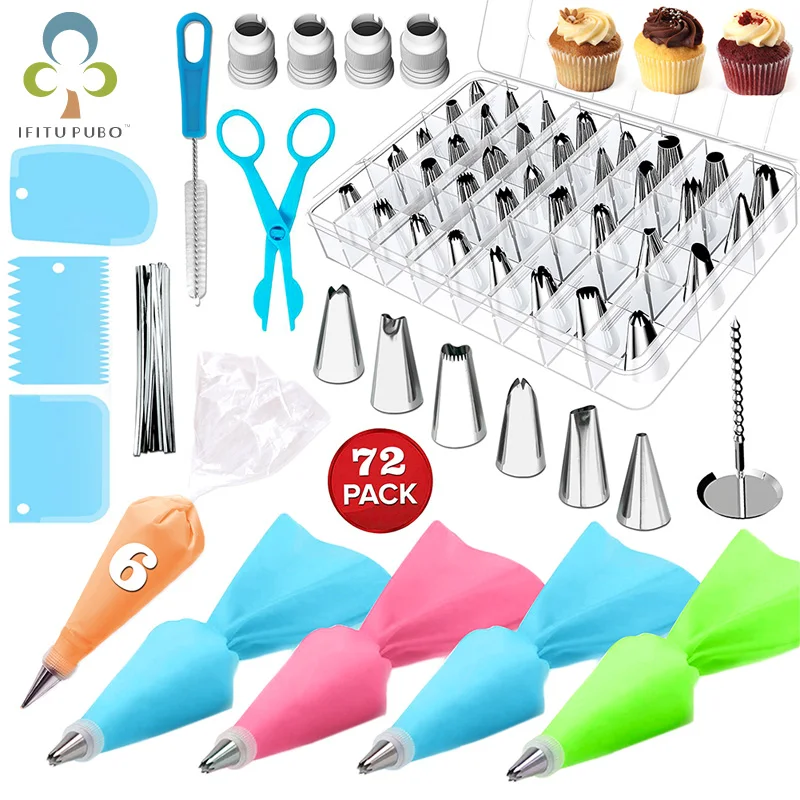 72 шт. Набор насадок для украшения тортов|Наборы кондитерских насадок| |