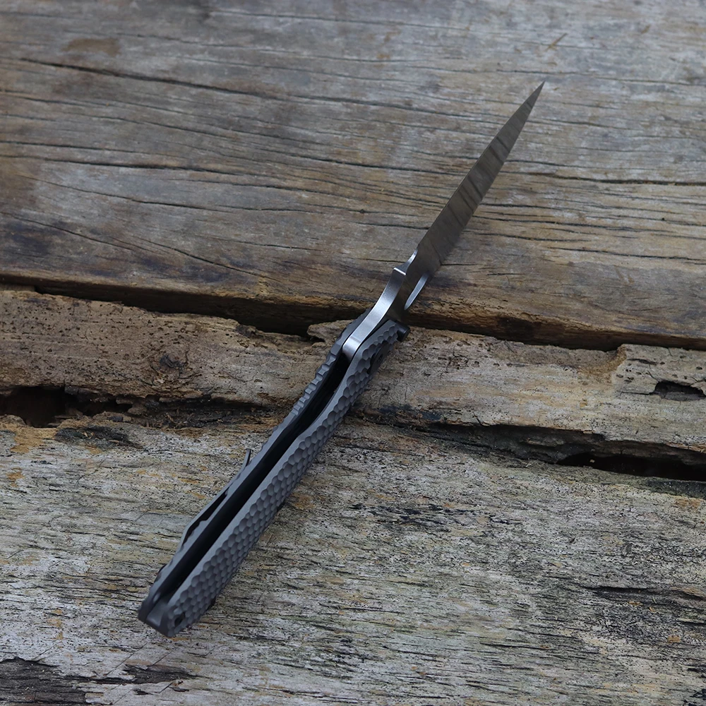 Murah XS SMF Pisau Lipat D2 Blade Carbon Fiber Titanium Handle Tembaga Outdoor Alat Pisau Buah EDC Alat