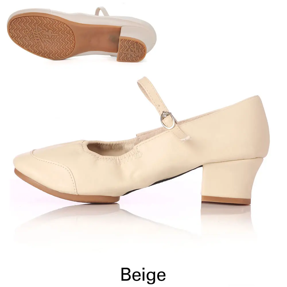 Beige Новинка; женская обувь для танцев на мягкой подошве; Современная женская обувь для сальсы; обувь для латинских танцев; обувь для танцев для женщин и девочек; обувь для джазовых танцев на квадратном каблуке - Цвет: Beige