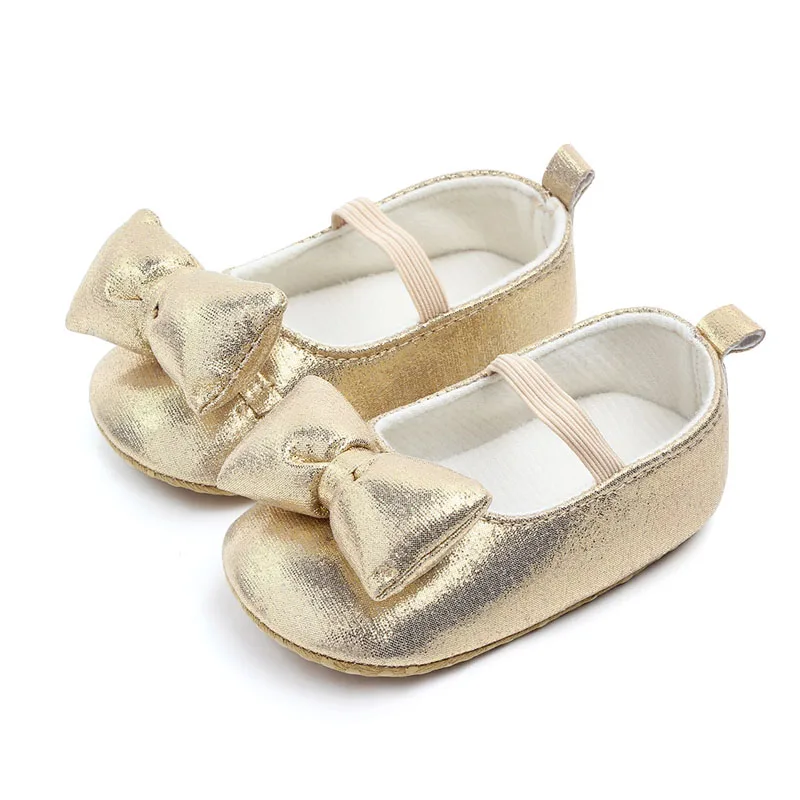 

Glitter Newborn Booties Princess Baby Girls Shoes Soft Sole Toddler Kids Crib Shoes Party Bowknot Anti-slip First Walker 0-18M