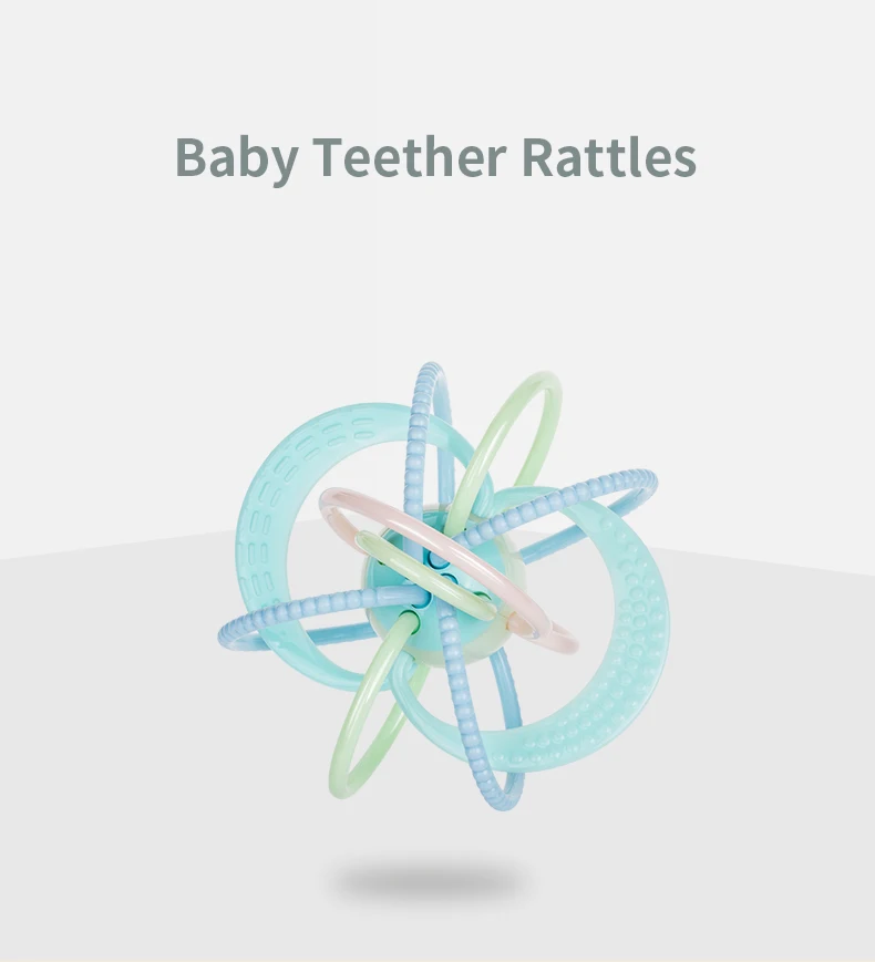 BabyGO/мягкая игрушка-прорезыватель для зубов от 0 до 24 месяцев, экологически чистый материал, Манхэттенский мяч для ловли рук, Развивающие детские игрушки-погремушки