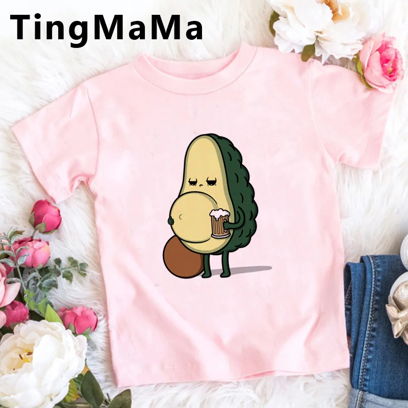Футболка Kawaii с авокадо Детская футболка милым мультяшным рисунком летний топ
