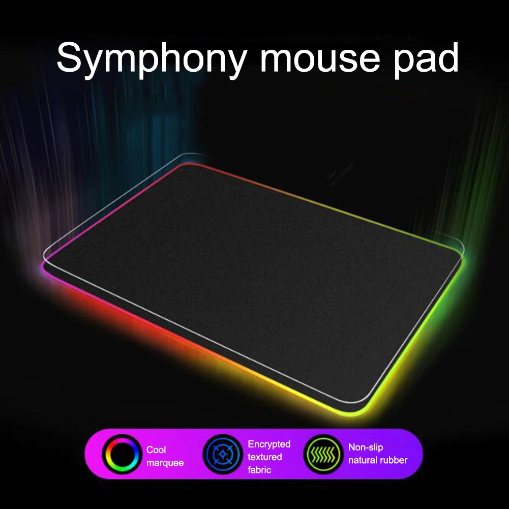 900*400 большой RGB коврик для мыши геймерский коврик для мыши блокированный светодиодный резиновый коврик для игровой мыши Противоскользящий коврик для компьютерной мыши