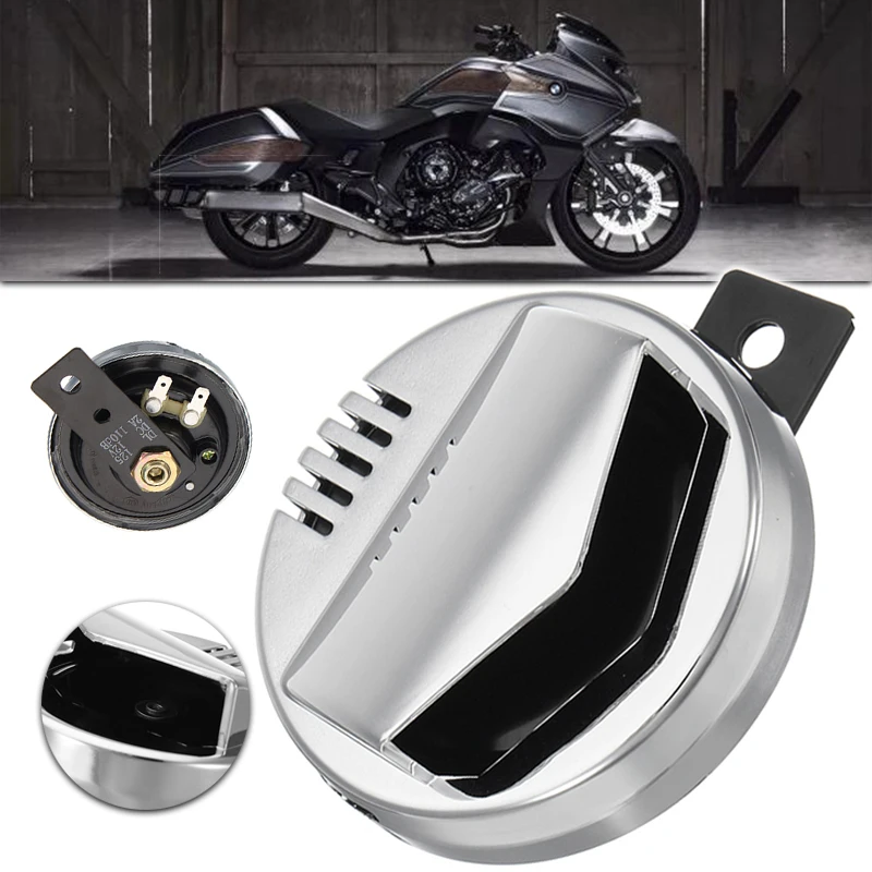 

New Mofaner Retro Motorcycle Horn Chrome Super Loud 110DB 2V 2A Electric Horn For Cafe Racer
