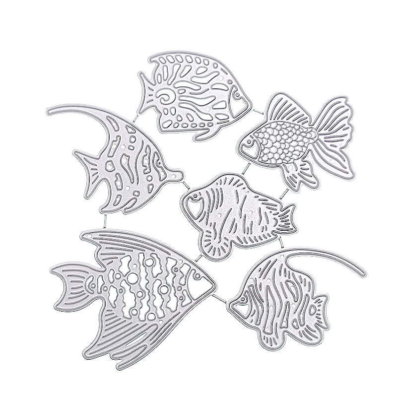 

Scrapbook Marine Fish Cutting Dies Carbon Steel Embossing Etching DIY Manual