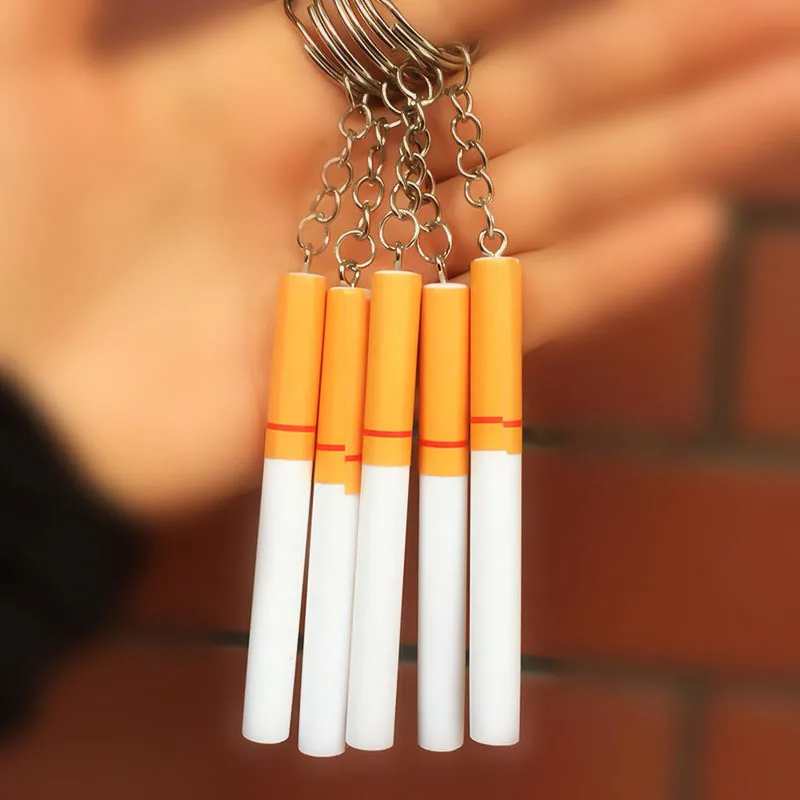 

Creative Simulation Pvc Cigarette Key Chain Fashion Cute Bag Pendant Accessories Car Key Ring Keychain Fun Friend Jewelry Gift