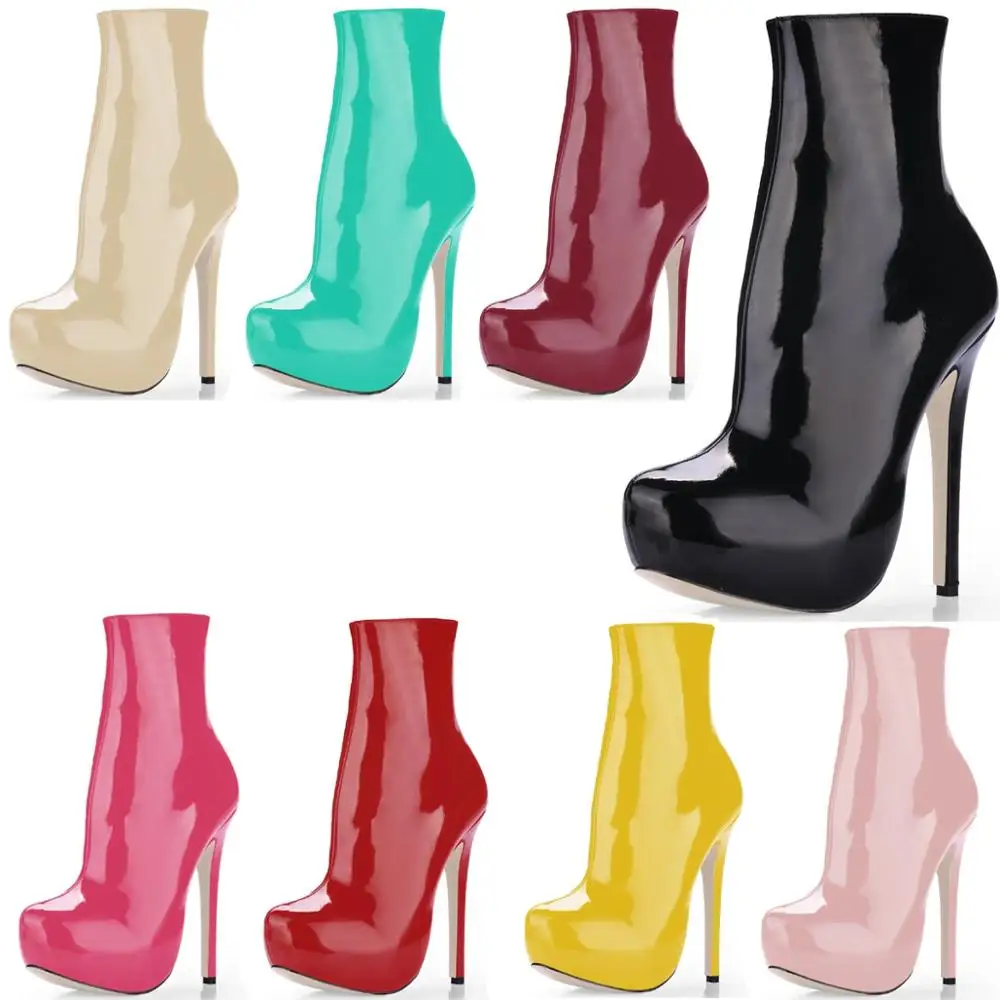 Пикантные модные вечерние туфли CHMILE CHAU из лакированной ткани женские зимние