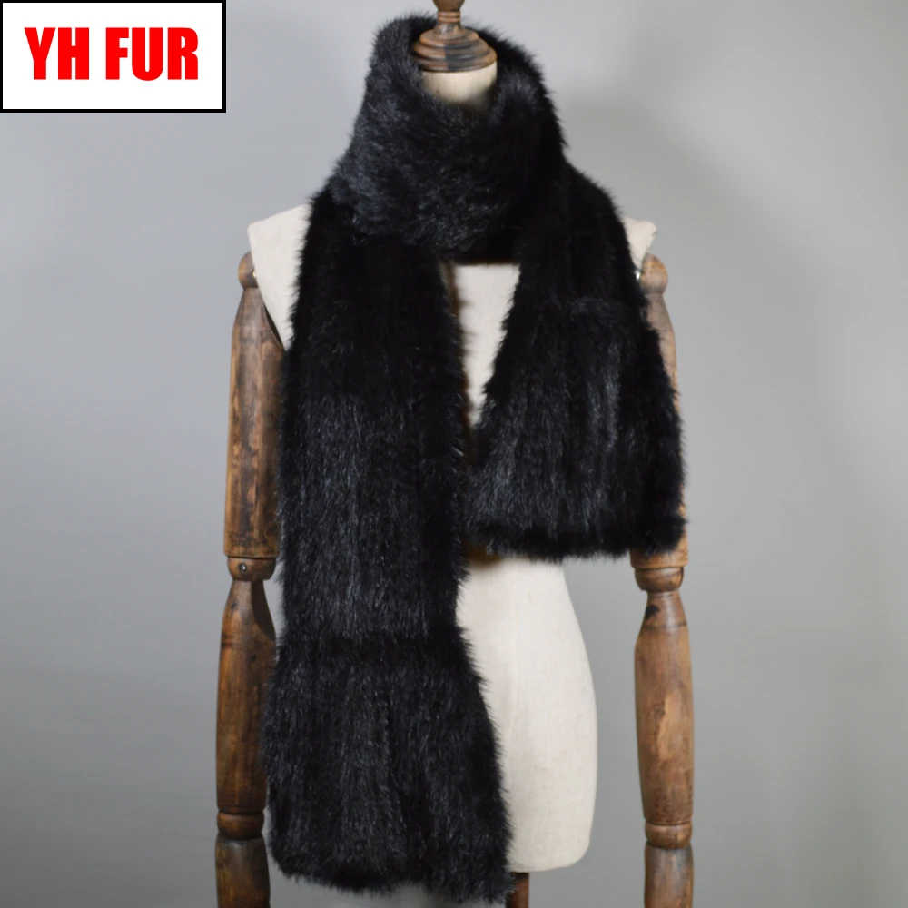 Лидер продаж 2021 длинный стильный Зимний теплый шарф из натурального меха норки