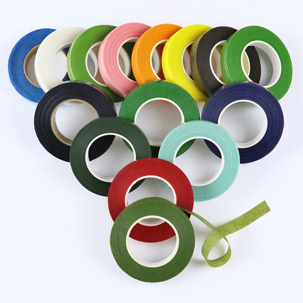 Самоклеящаяся лента для обертывания букетов ствола зеленые цветочные тычинки 30