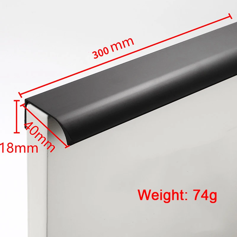 Ручки для шкафов TFAAI скрытые черные из алюминия