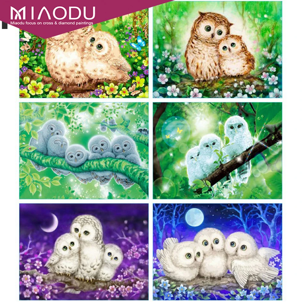 

Dbqp Diy Diamond Painting Owl Mosaic Animal Home Decor Embroidery Cross Stitch Cartoon Diamond Art Wall Stickers